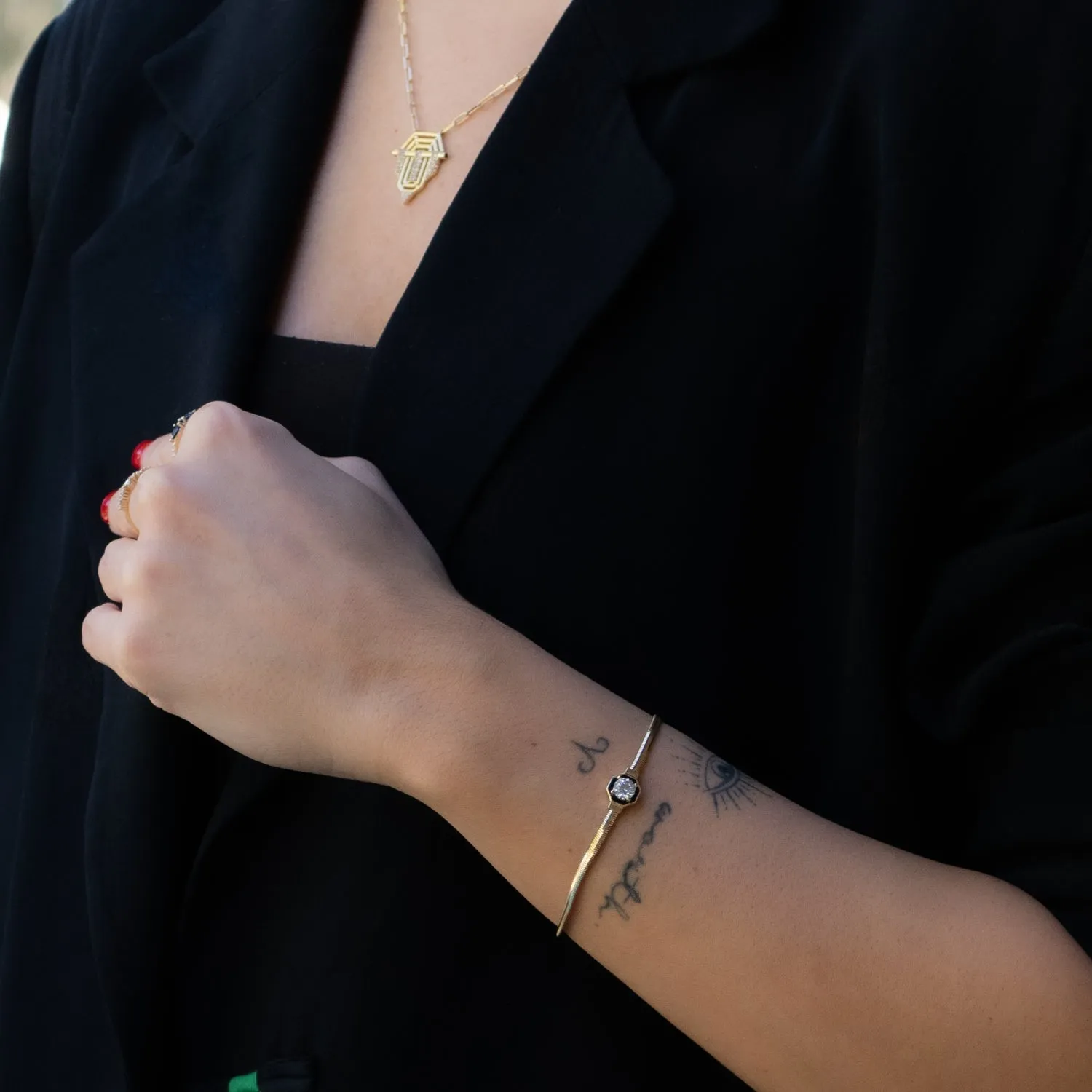Timeless Spark Diamond Solid Gold Bracelet