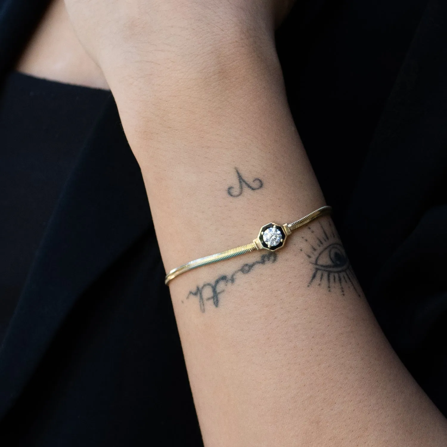 Timeless Spark Diamond Solid Gold Bracelet