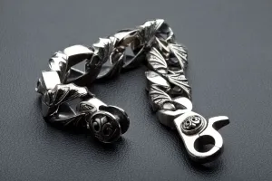 Tribal Crown Sterling Silver Mens Bracelet