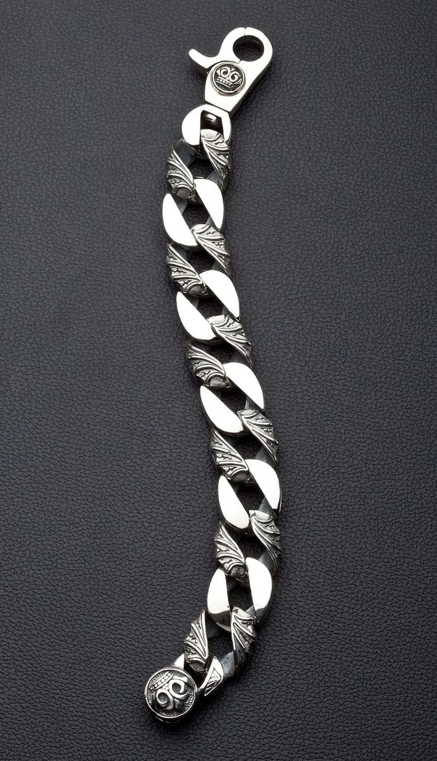 Tribal Crown Sterling Silver Mens Bracelet
