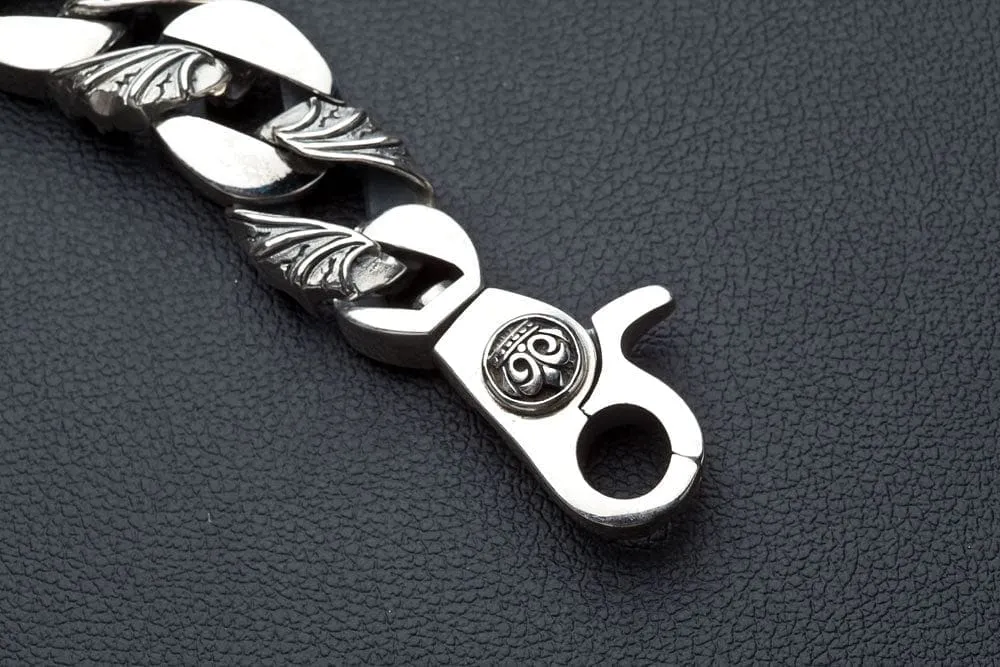 Tribal Crown Sterling Silver Mens Bracelet