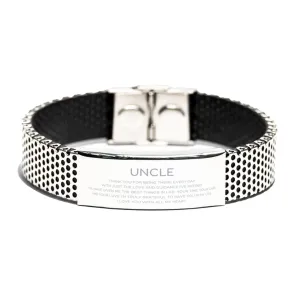 Uncle Gifts, Thank you for being there every day, Thank You Gifts For Uncle, Birthday Christmas Stainless Steel Bracelet For Uncle