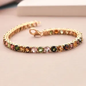Unique Multi Tourmaline Bracelet For Women 925 Sterling Silver Wedding Gift Bracelet October Birthstone