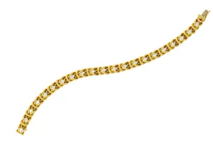 Vintage 1.68 CTW Diamond 18 Karat Gold Knot Link Bracelet