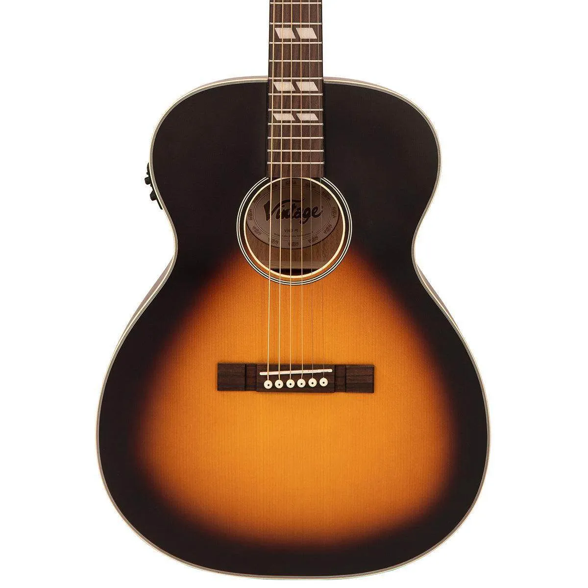 Vintage Historic Series 'Orchestra' Electro-Acoustic Guitar ~ Vintage Sunburst