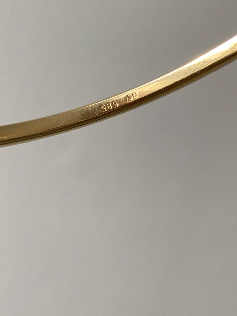 Vintage Scandinavian 14k solid gold bangle 1967-1973 - 8 inch interior circumference