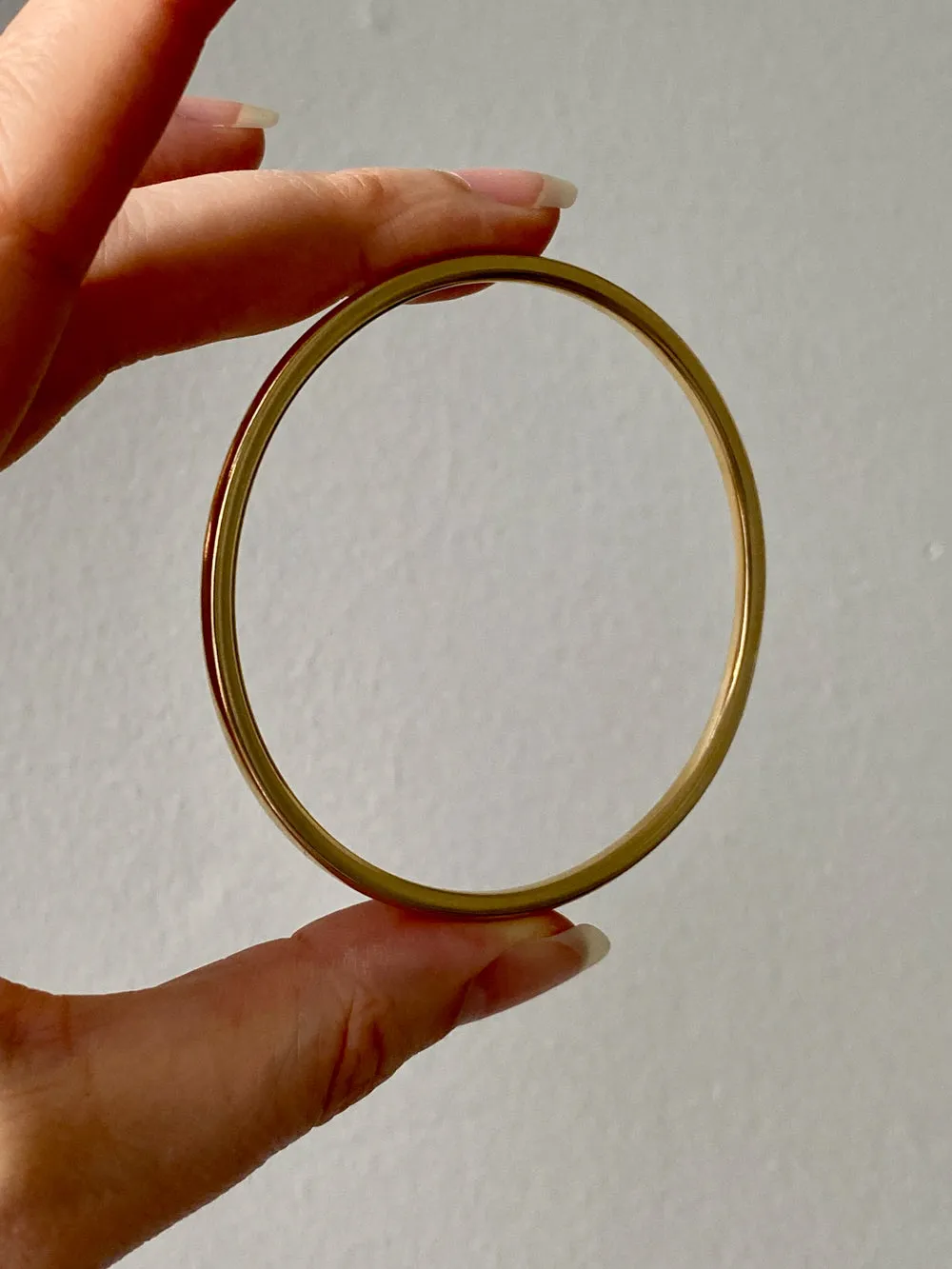 Vintage Scandinavian 14k solid gold bangle 1967-1973 - 8 inch interior circumference