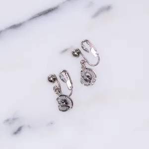 Vintage Sterling Silver Hematite Bead with Silver Filigree Petite Dangling Earrings