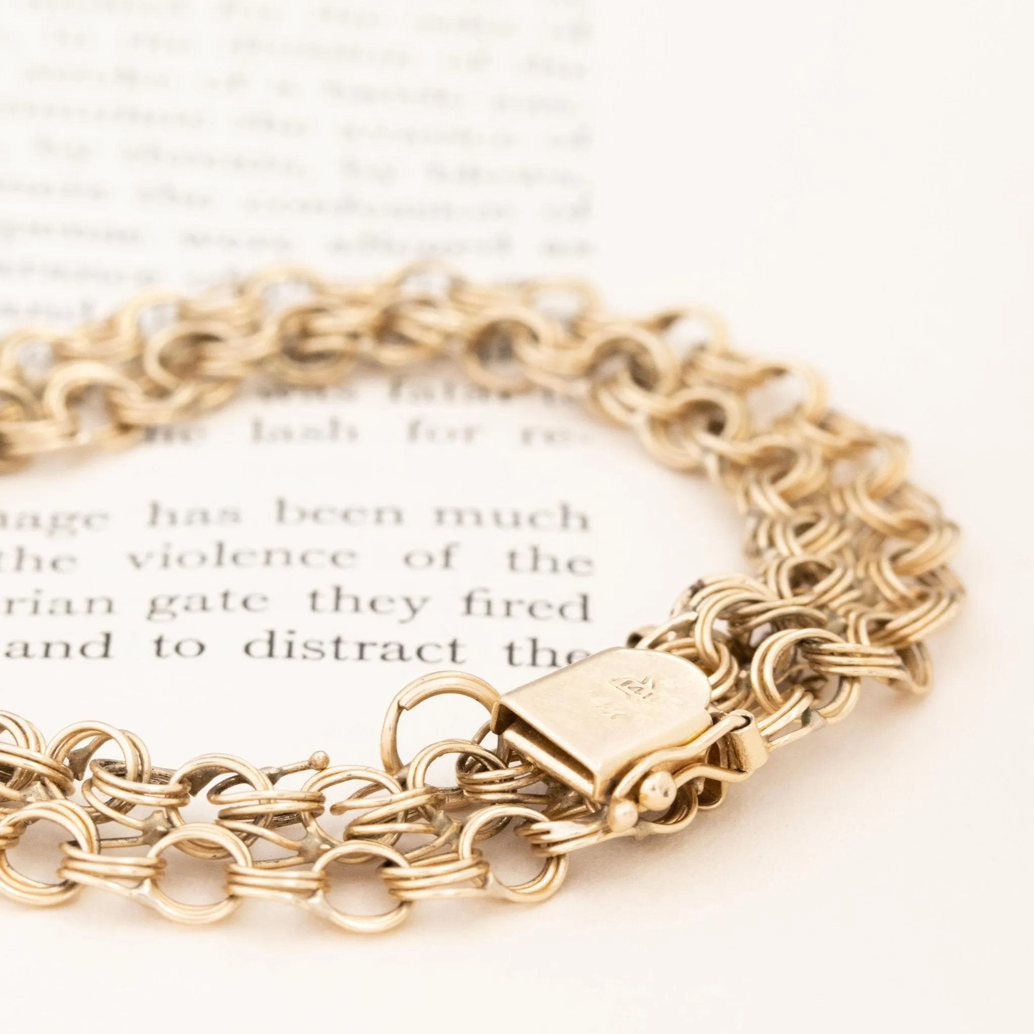 Vintage Triple Circle Link Gold Bracelet