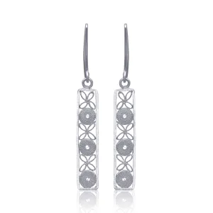 VIOLET SILVER MEDIUM EARRINGS FILIGREE