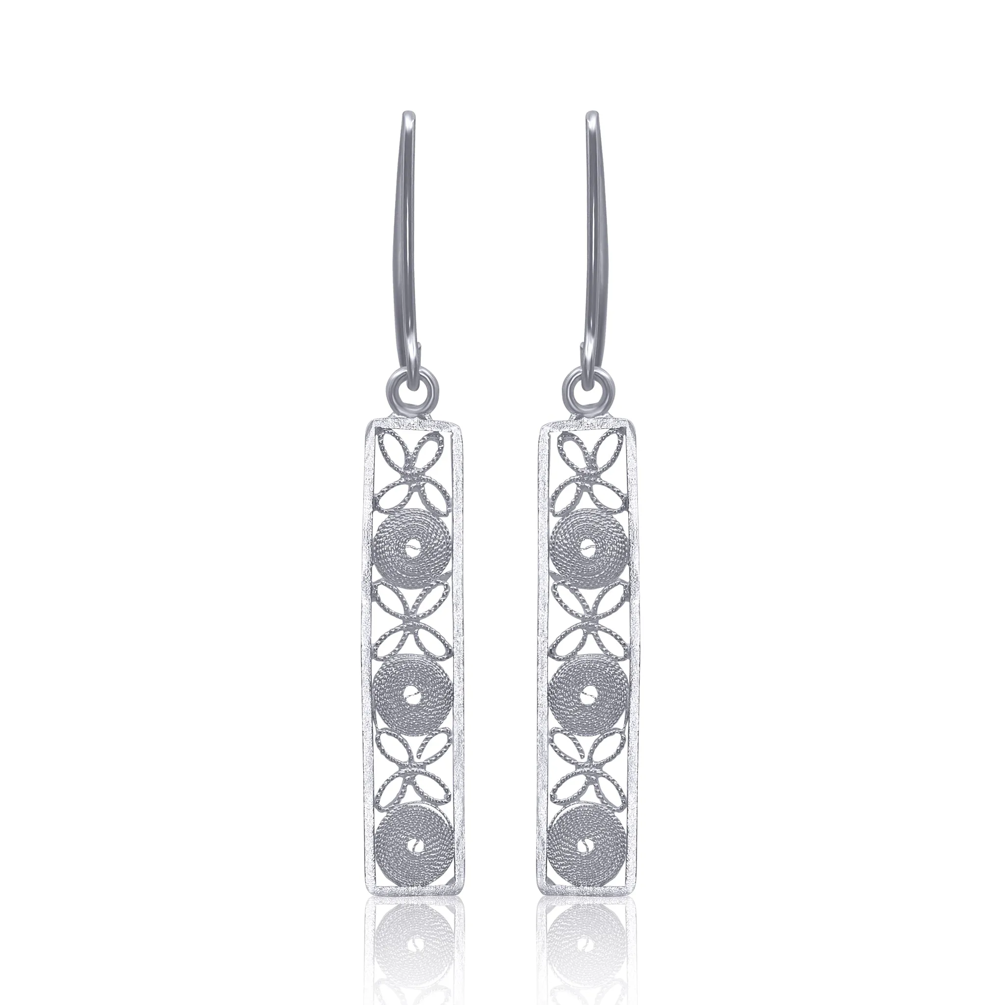 VIOLET SILVER MEDIUM EARRINGS FILIGREE