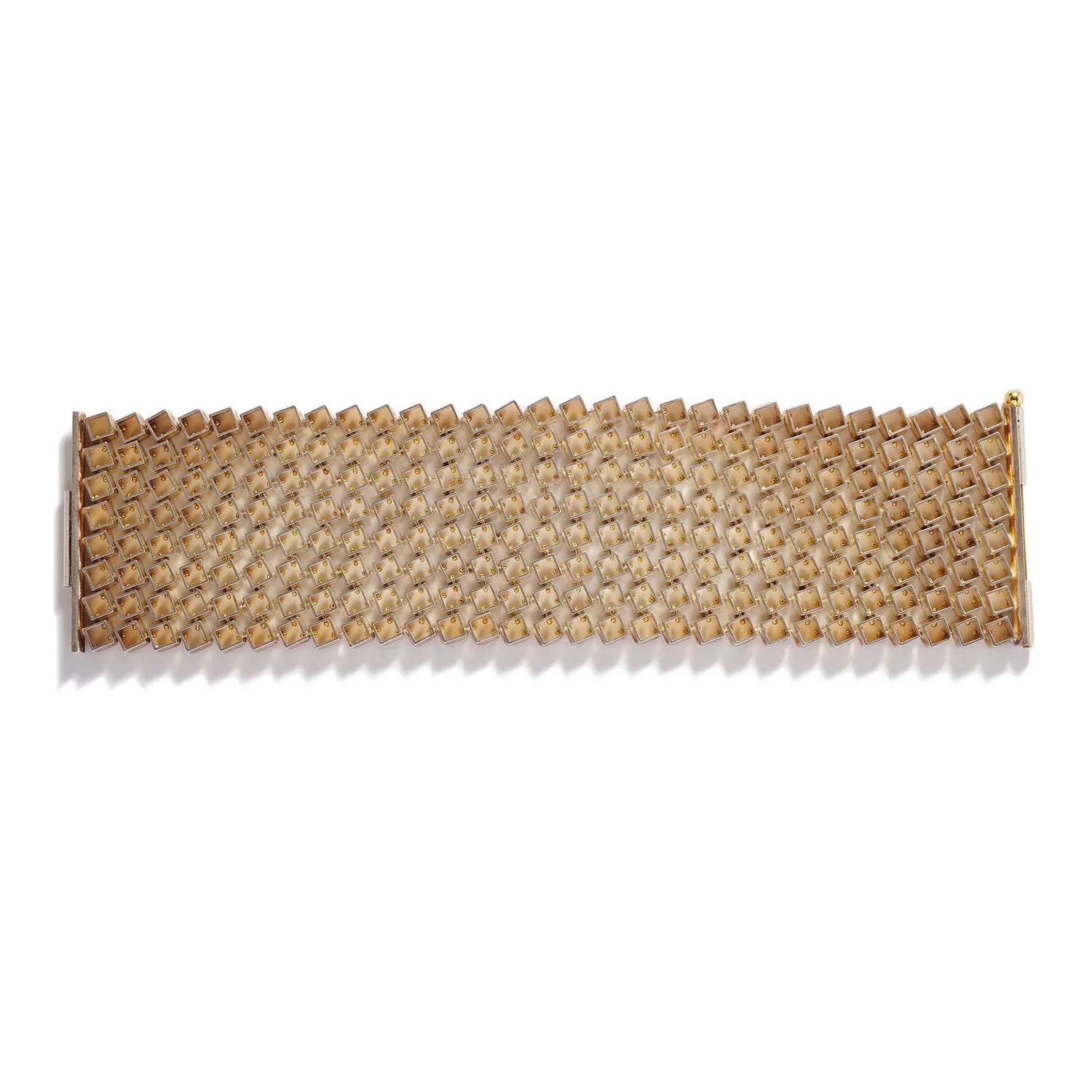 Wide Square Silver & Gold Bracelet