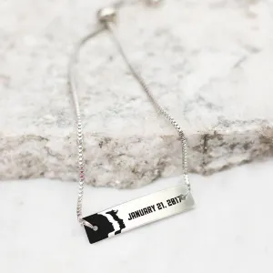 Women's March - 1.21.17 Silver Bar Adjustable Bracelet