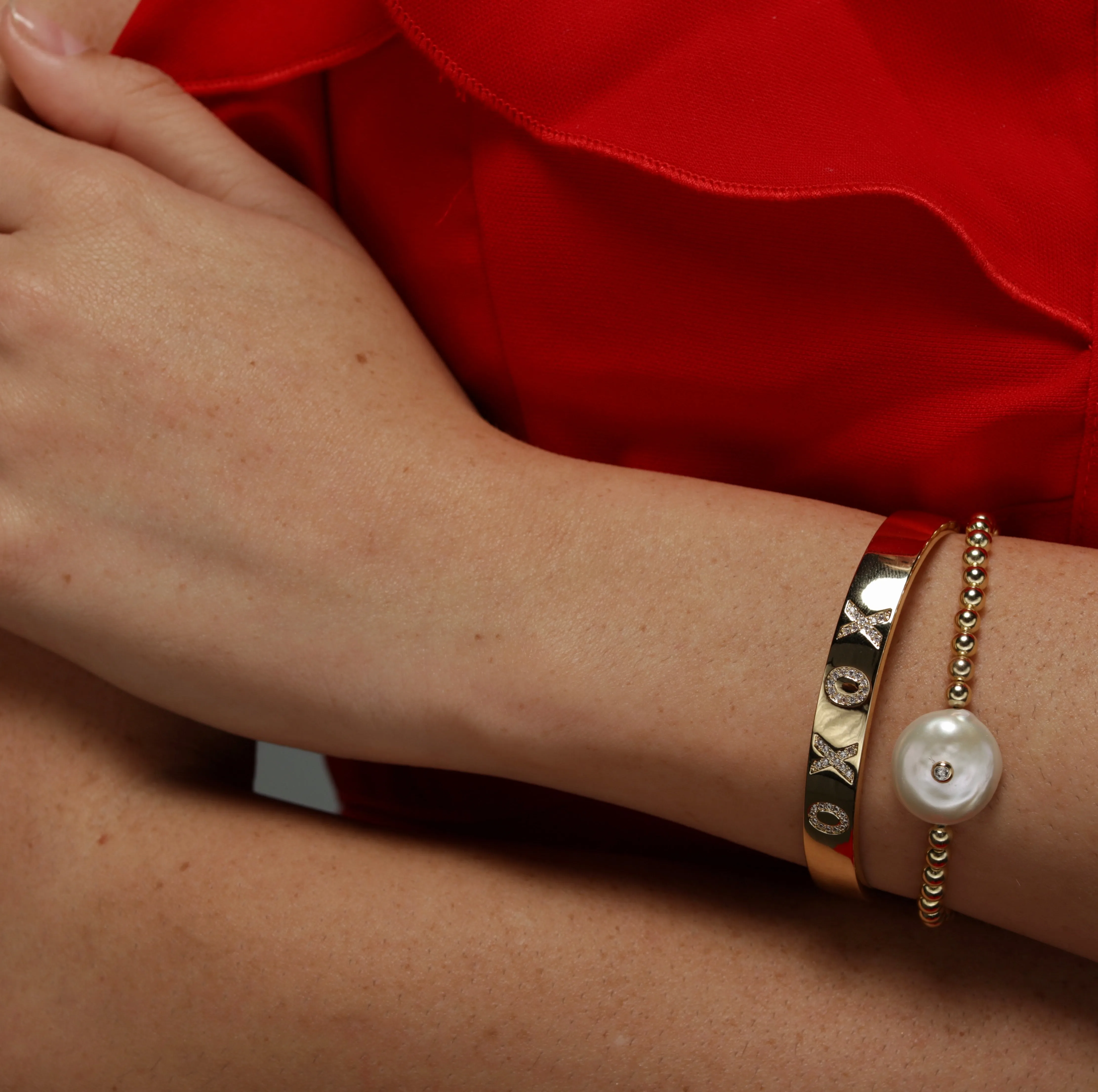 XOXO Cuff Bracelet - Gold