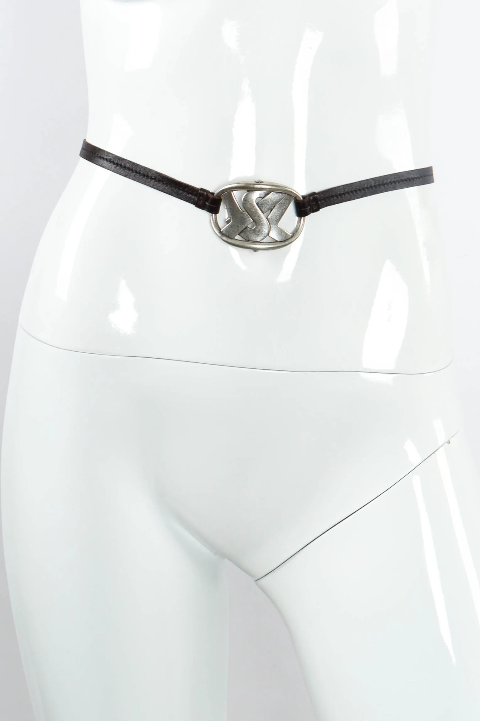 YSL Logo Tie Belt
