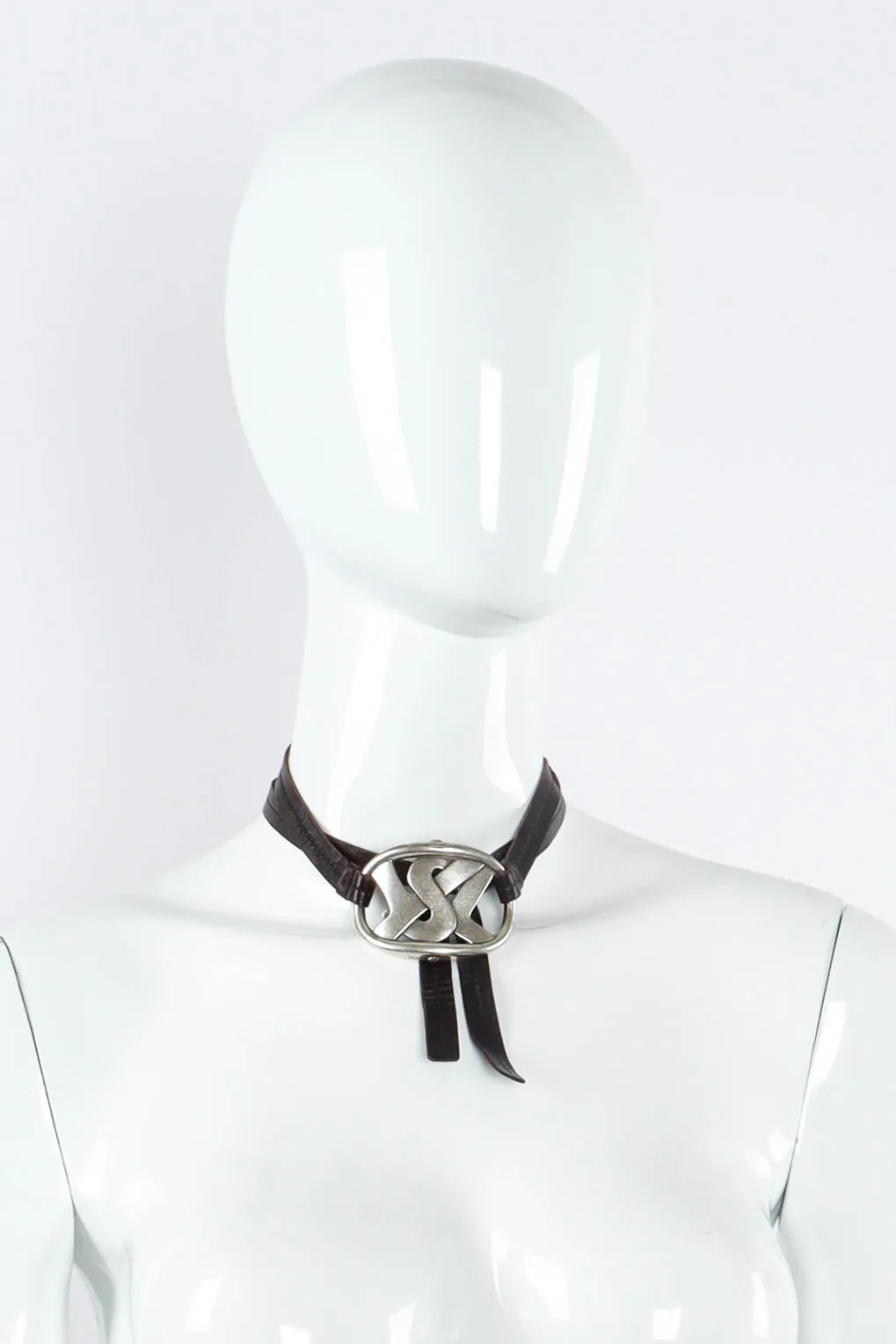 YSL Logo Tie Belt