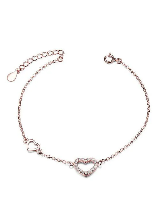 Zircon Heart 925 Sterling Silver Bracelet