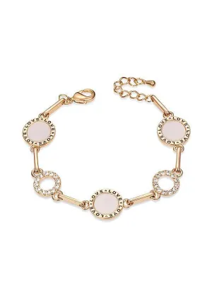 Zircon Ring and Engraved Enameled Circle Bracelet
