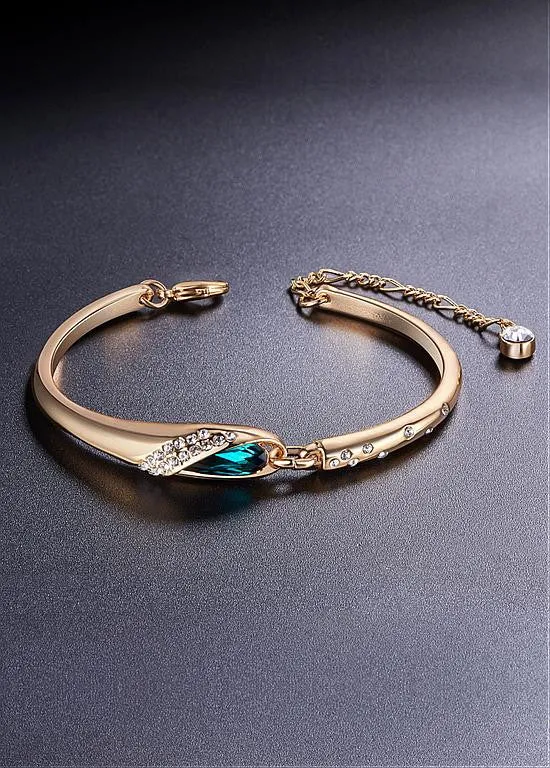 Zirconia Wing with Sky Blue Austrian Crystal Bracelet