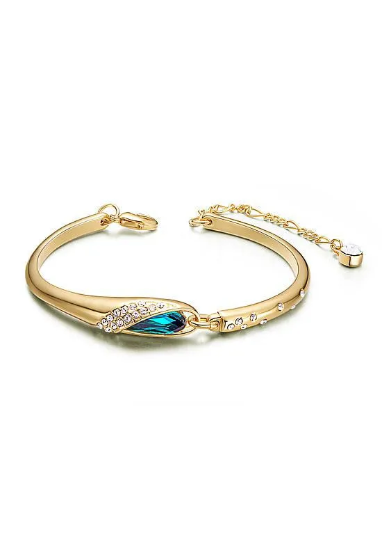 Zirconia Wing with Sky Blue Austrian Crystal Bracelet